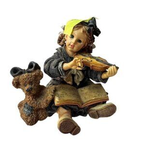 Boyds Bears Lindsey With Louise Figurine 1998 Yesterdays Child "The Recital"